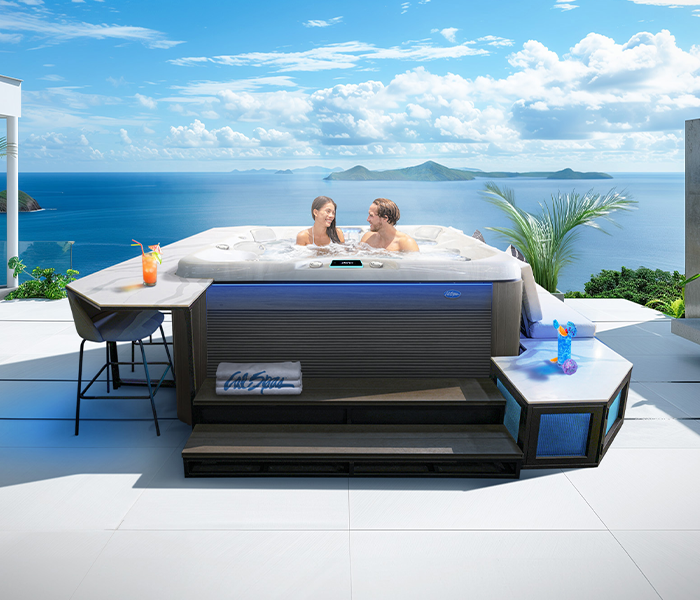 Calspas hot tub being used in a family setting - Stamford